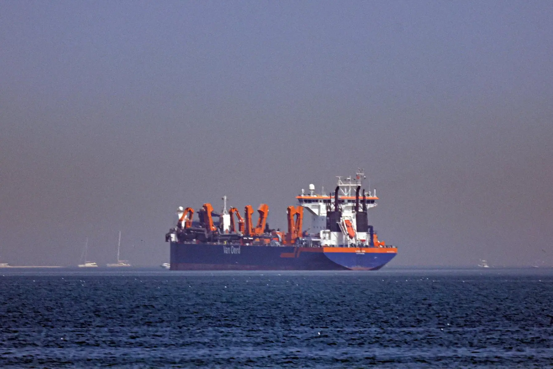 epa12787005 A vessel is seen anchoring off the coast of Dubai, United Arab Emirates, 01 March 2026. Following a joint Israel-US military operation targeting multiple locations across Iran in the early hours of 28 February 2026 and Iran's retaliatory attacks across the region, many ships are anchored as Iran threatened to close the Strait of Hormuz, where hundreds of ships carrying oil pass daily, potentially affecting worldwide trade. EPA/STRINGER