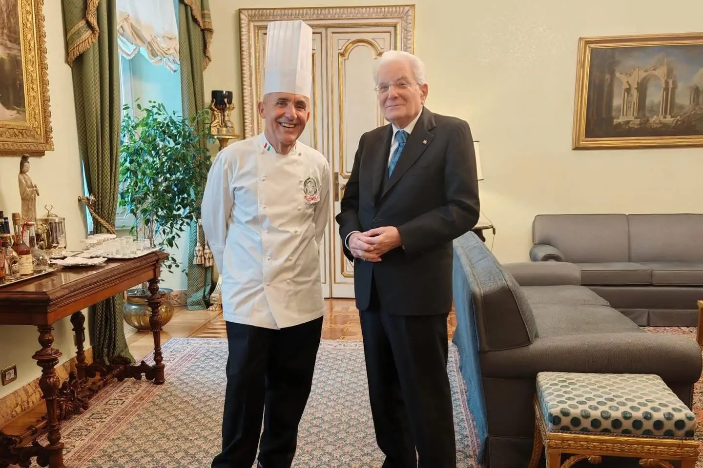 Pietro Catzola insieme al presidente della Repubblica, Sergio Mattarella