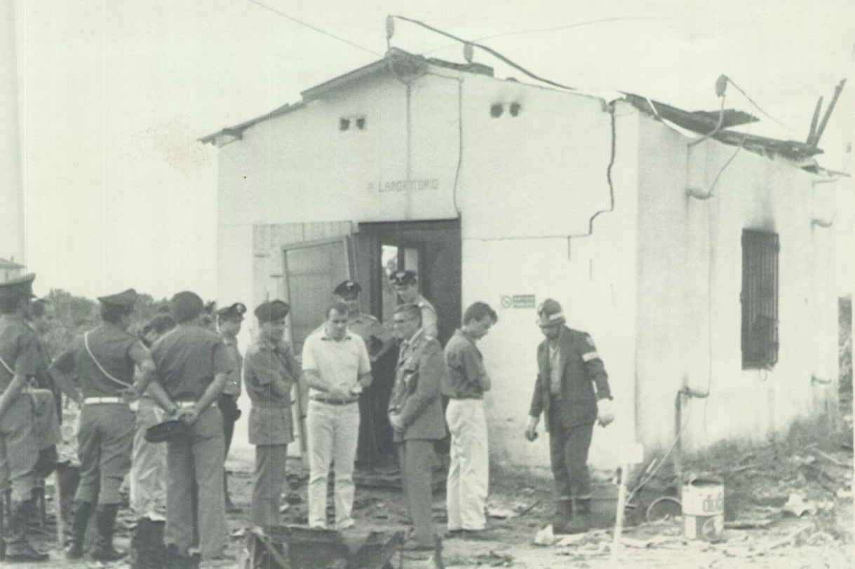 Terralba, il Laboratorio B dove avvenne l'esplosione dei fuochi d'artificio nella fabbrica Oliva-Melis-Aramu. Foto Archivio L'Unione Sarda