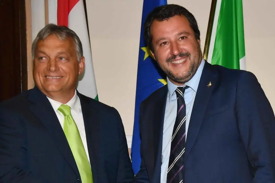 Viktor Orban e Matteo Salvini (foto Ansa)