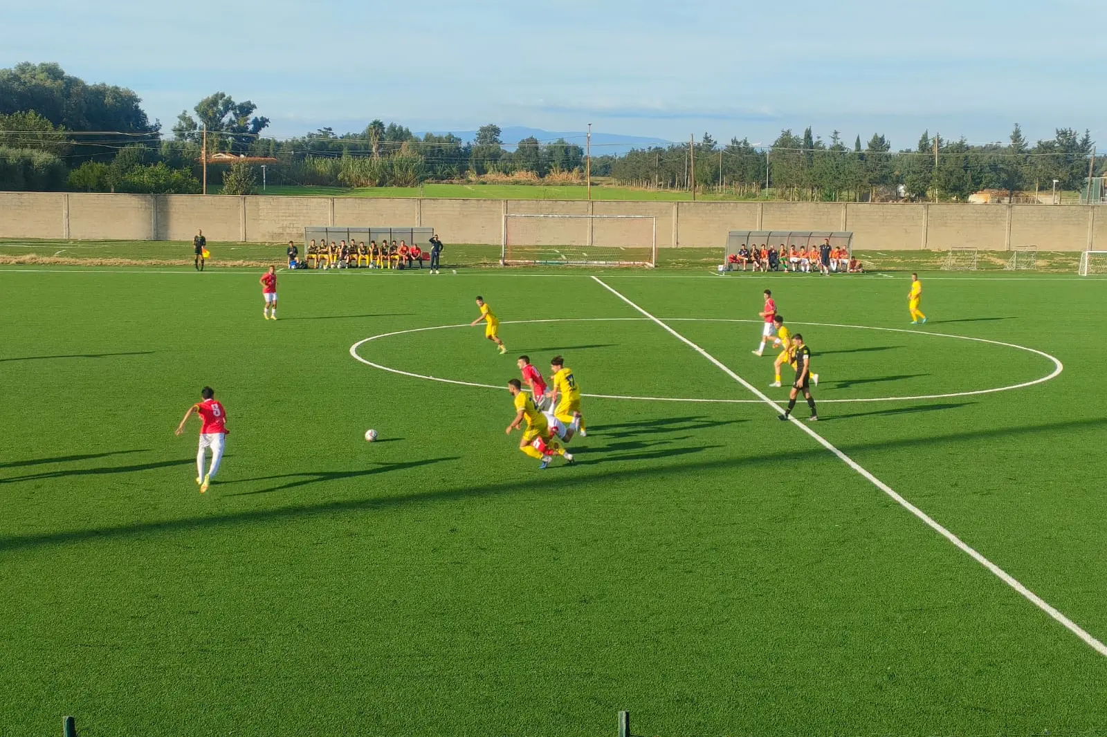 Una fase della gara di Coppa Italia tra Arborea e Samugheo (foto di Giacomo Pala)