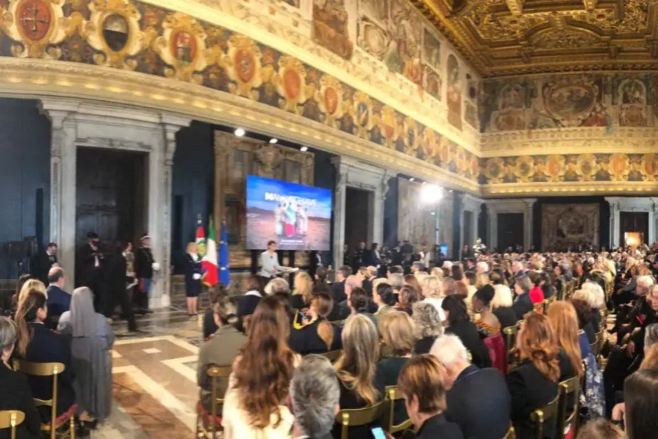 Un'immagine dalle celebrazioni a Roma (foto da twitter @Quirinale)