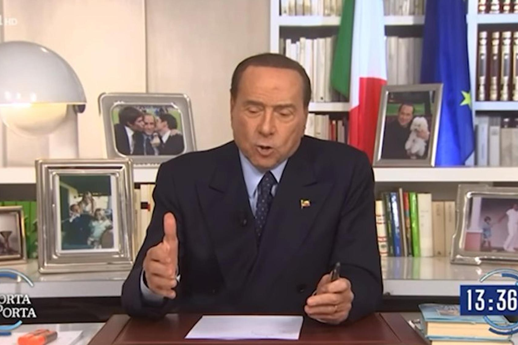 Silvio Berlusconi a Porta a Porta (Ansa)