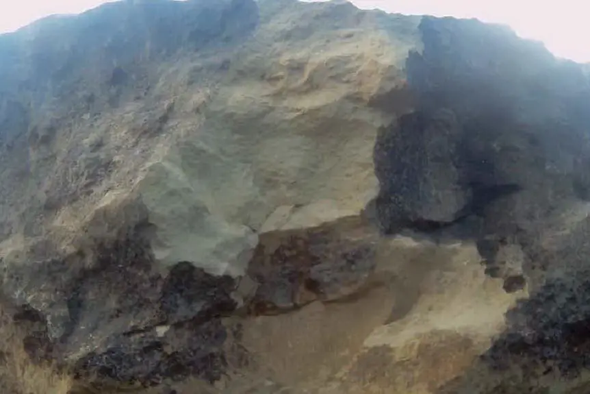 Il punto dove si è staccata la roccia (L'Unione Sarda - Pala)