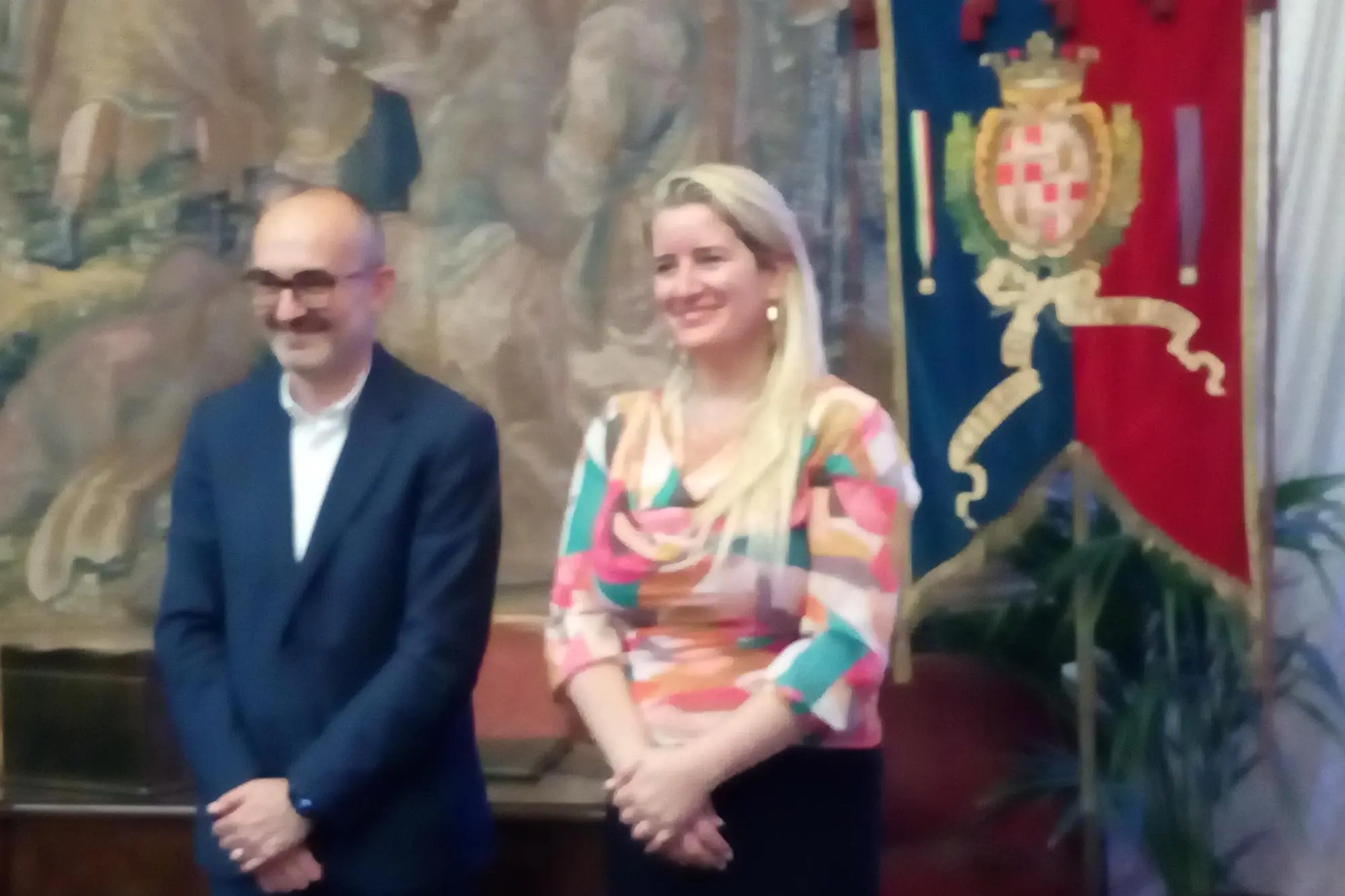Il Console dell'Uruguay a Cagliari con il sindaco Truzzu (foto ufficio stampa)