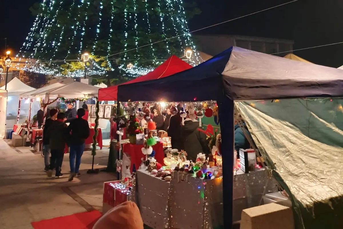 Un'edizione del mercatino di Natale a Terralba (foto Pinna)