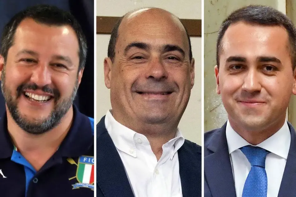 Salvini, Zingaretti, Di Maio (Ansa)