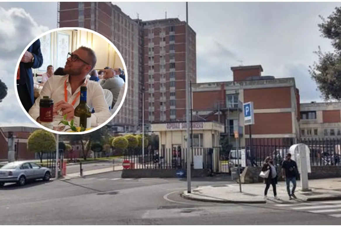L'ospedale San Francesco di Nuoro, nel riquadro Marco Muredda
