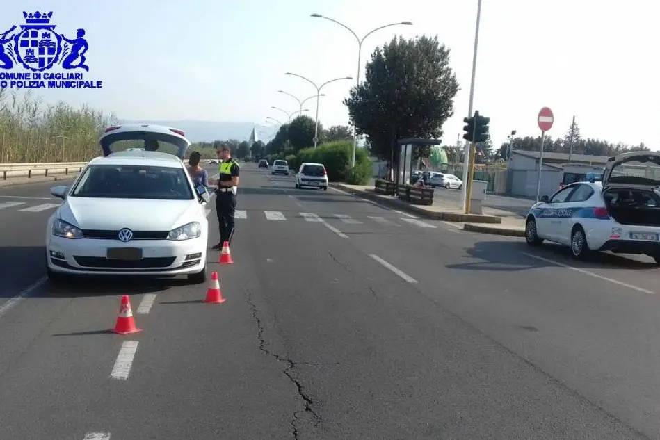 L'incidente è avvenuto sul litorale del Poetto (foto Polizia municipale di Cagliari)