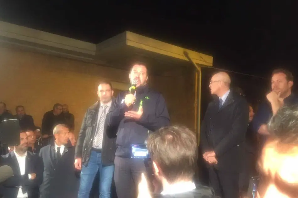 Il comizio di Salvini a Tortolì (foto Roberto Antonello Secci)