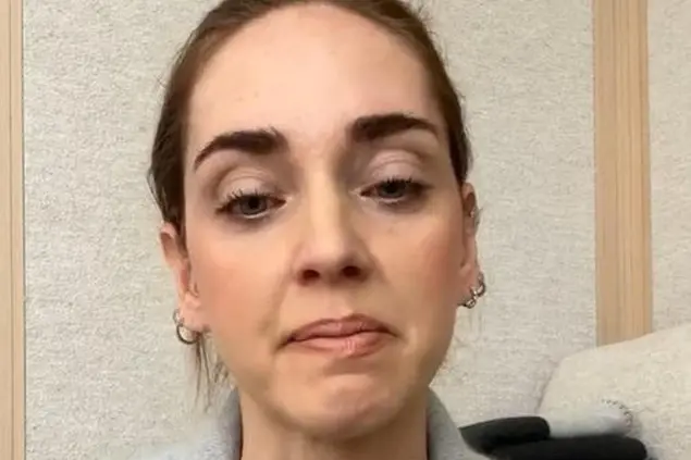 Un frame del video in cui Ferragni prometteva la donazione