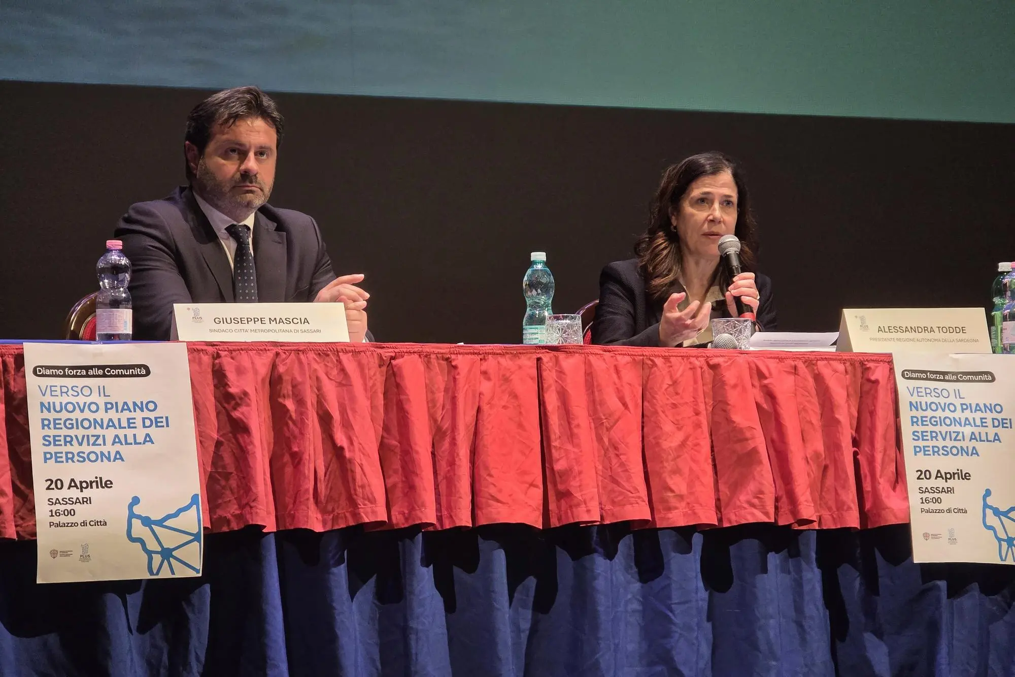 La presidente della Regione Sardegna, Alessandra Todde, a Palazzo di Città a Sassari