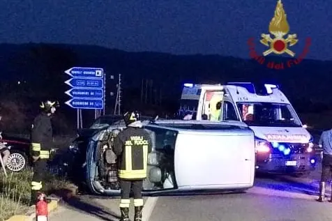 L'incidente a Maracalagonis (foto Serreli)