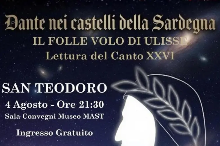 La locandina dell’evento “Il folle volo di Ulisse”
