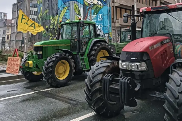 Trattori, la protesta (foto Ansa)