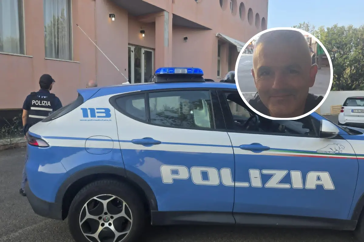 La palestra e, nel tondo, Cristian Musu (L'Unione Sarda)
