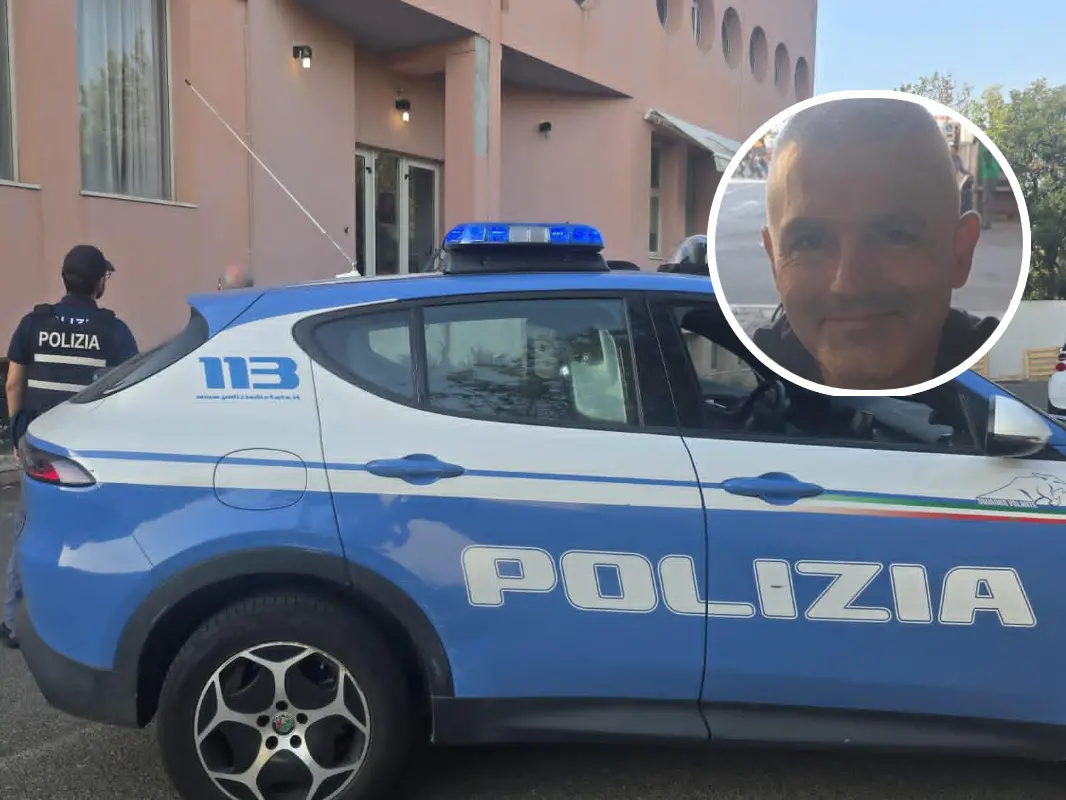 La palestra e, nel tondo, Cristian Musu (L'Unione Sarda)