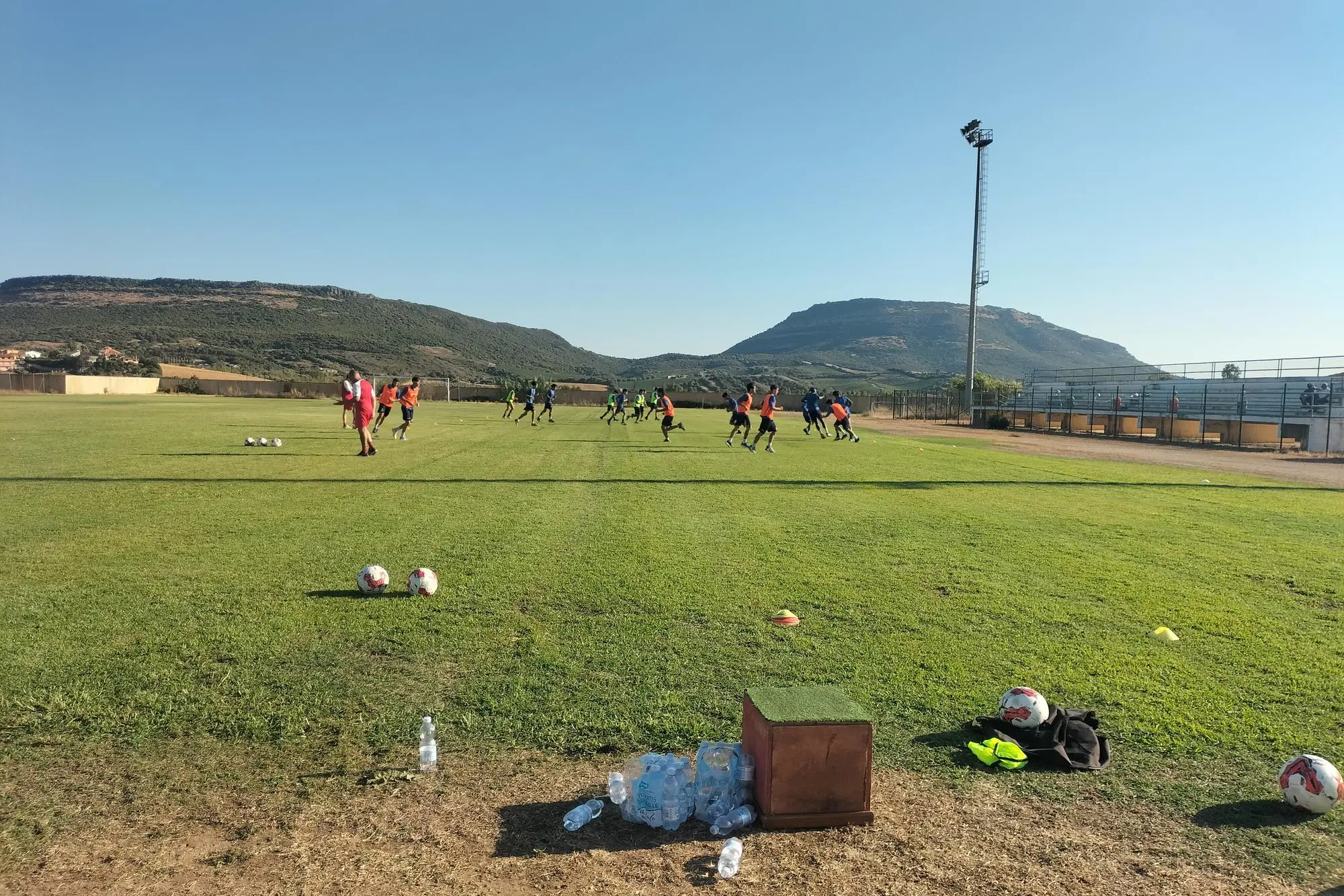 L'allenamento a Narcao. (Foto Scano)