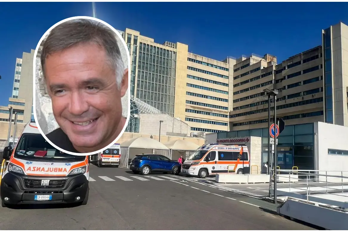 L'ospedale Brotzu, nel riquadro Sergio Orrù
