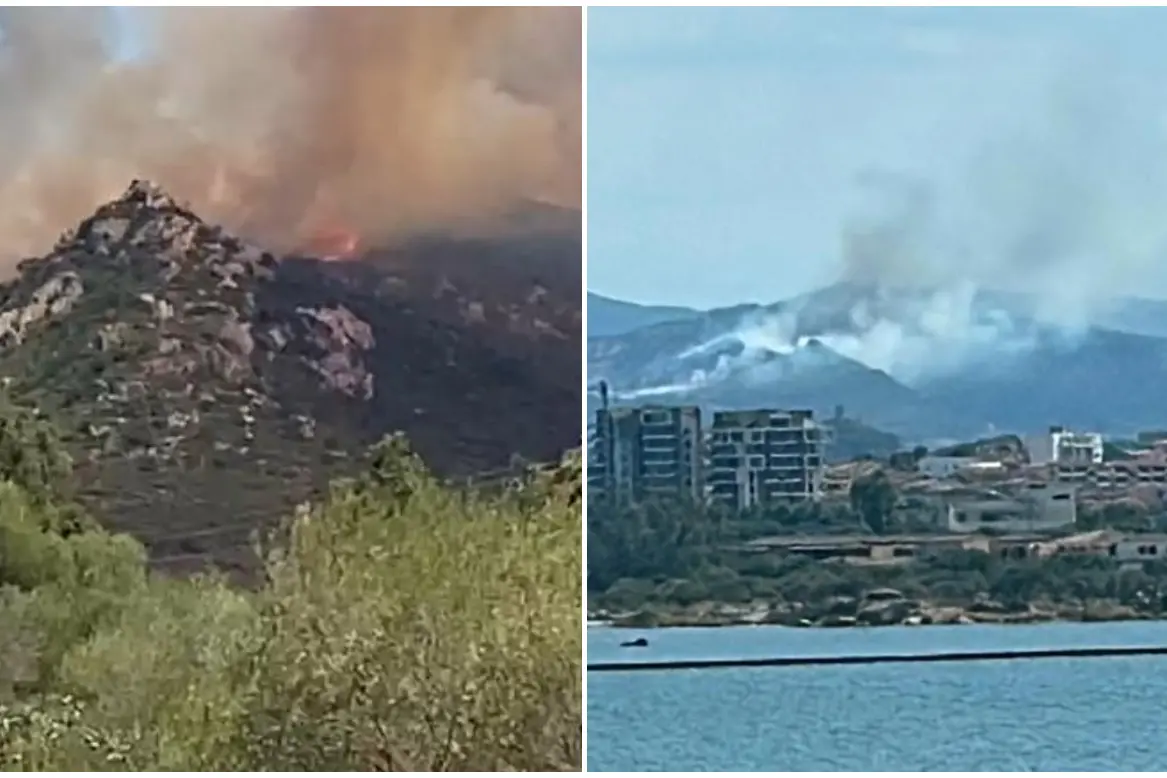 Il rogo a Olbia (foto Busia)