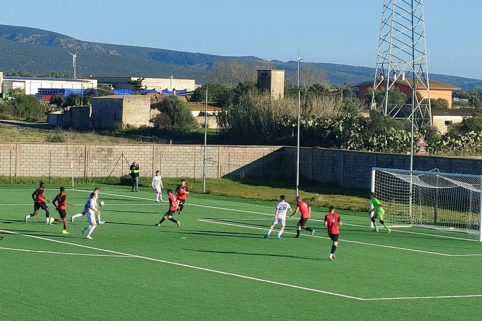La seconda rete del Terralba contro il Tonara segnata da Andrea Sanna (42 anni) (foto di Giacomo Pala)