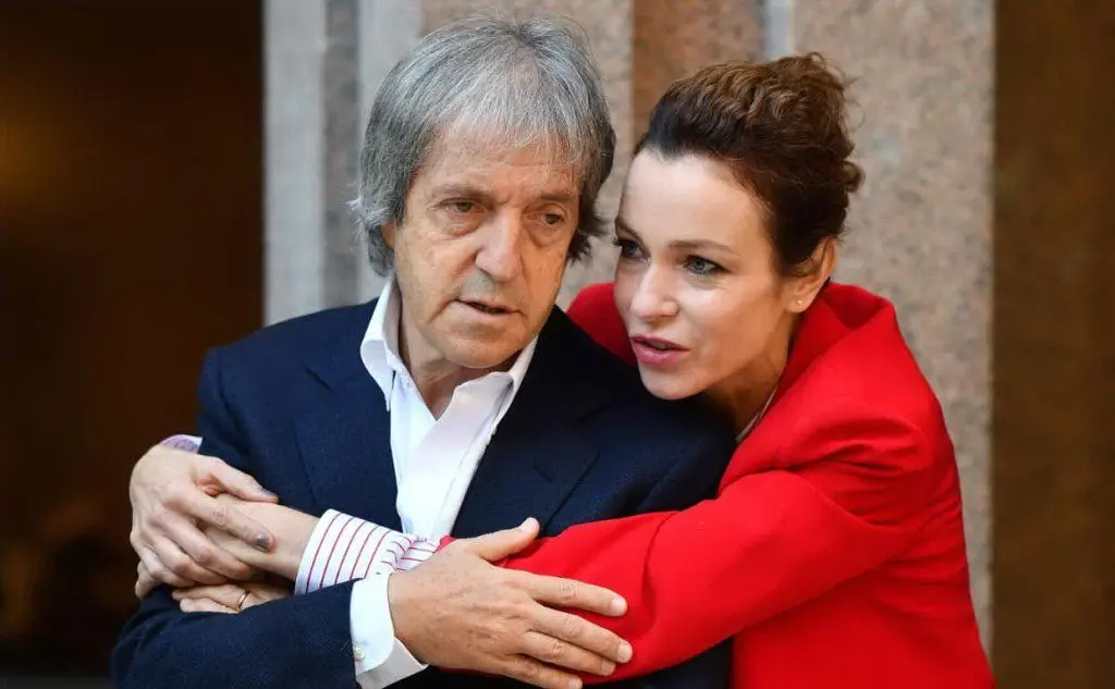 Con l'attrice Stefania Rocca (Ansa)