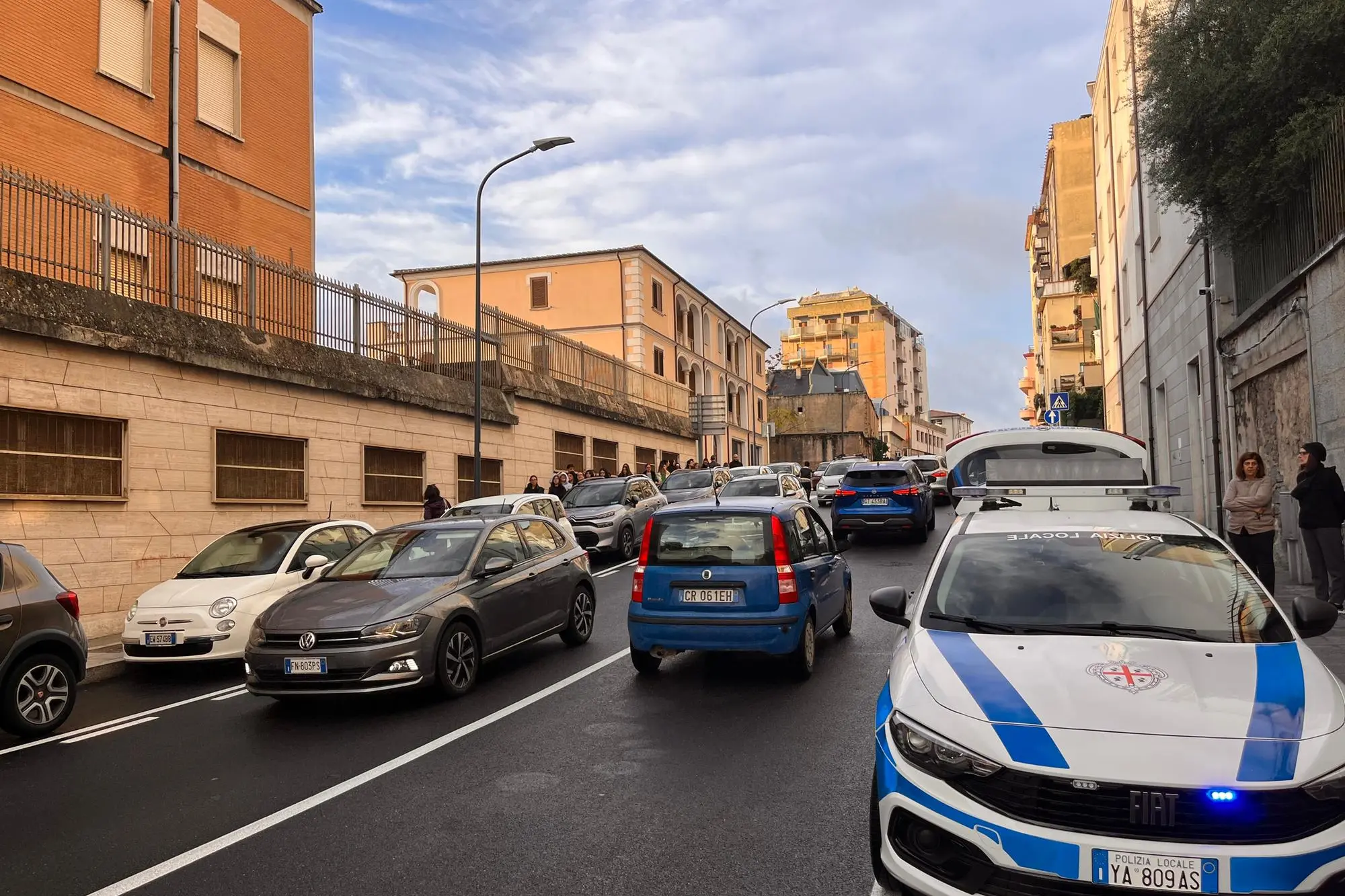 Il luogo dell’incidente a Nuoro (Foto Fabio Ledda)