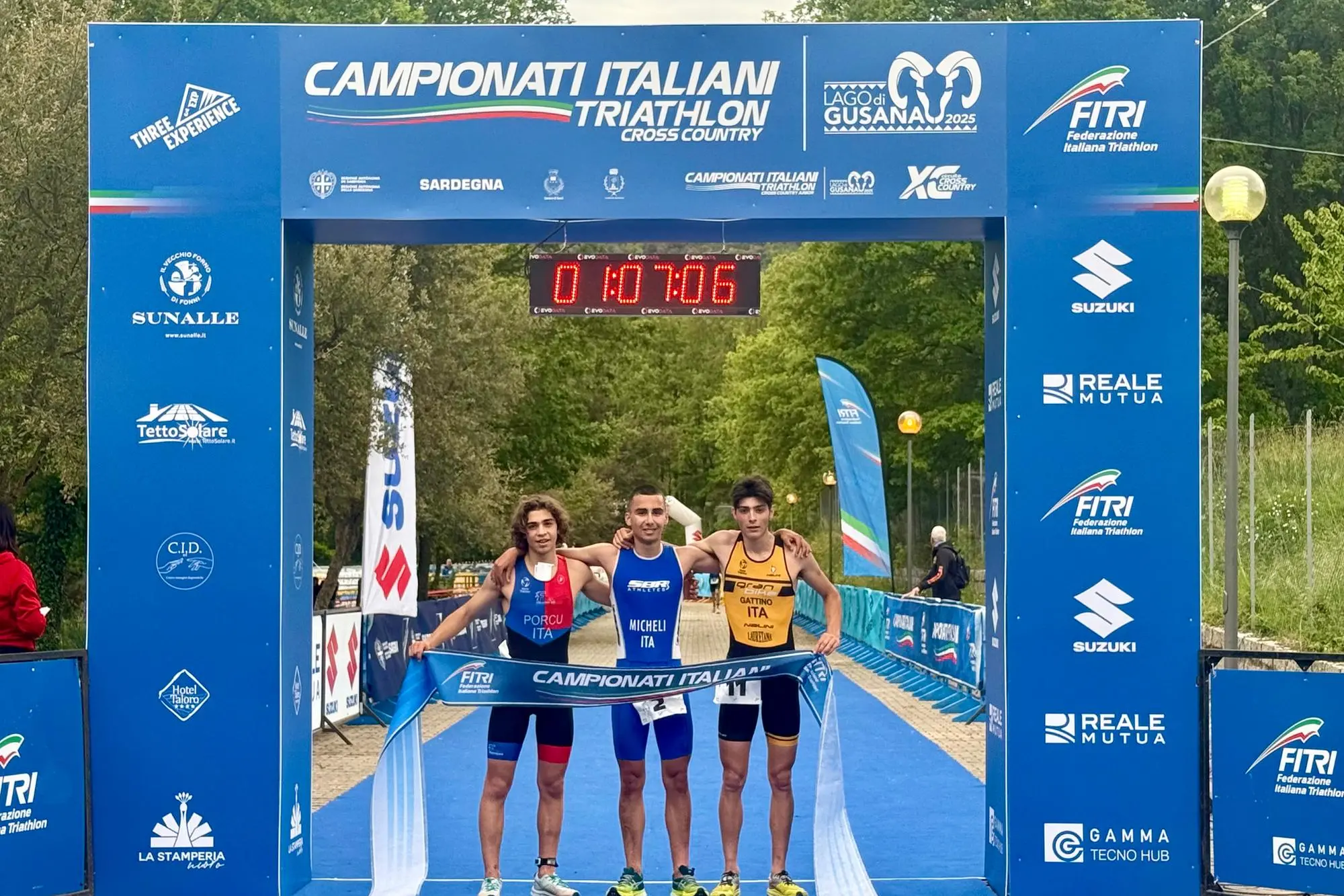 I primi tre classificati nel Campionato Italiano Junior maschile (Foto concessa)