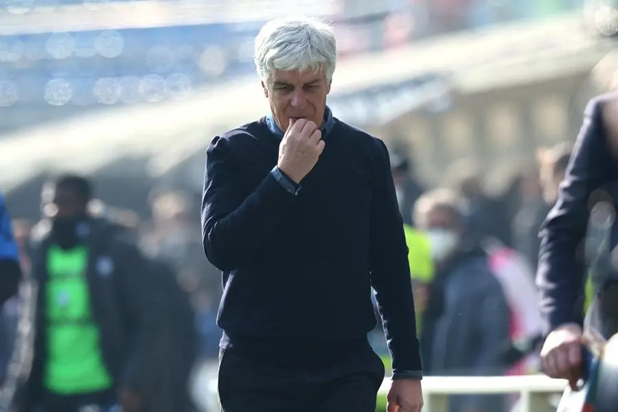 Atalanta's coach Gian Piero Gasperini during the Italian Serie A soccer match Atalanta BC vs Cagliari at the Gewiss Stadium in Bergamo, Italy, 6 February 2022. ANSA/PAOLO MAGNI