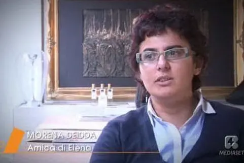 Morena Deidda durante una trasmissione in tv