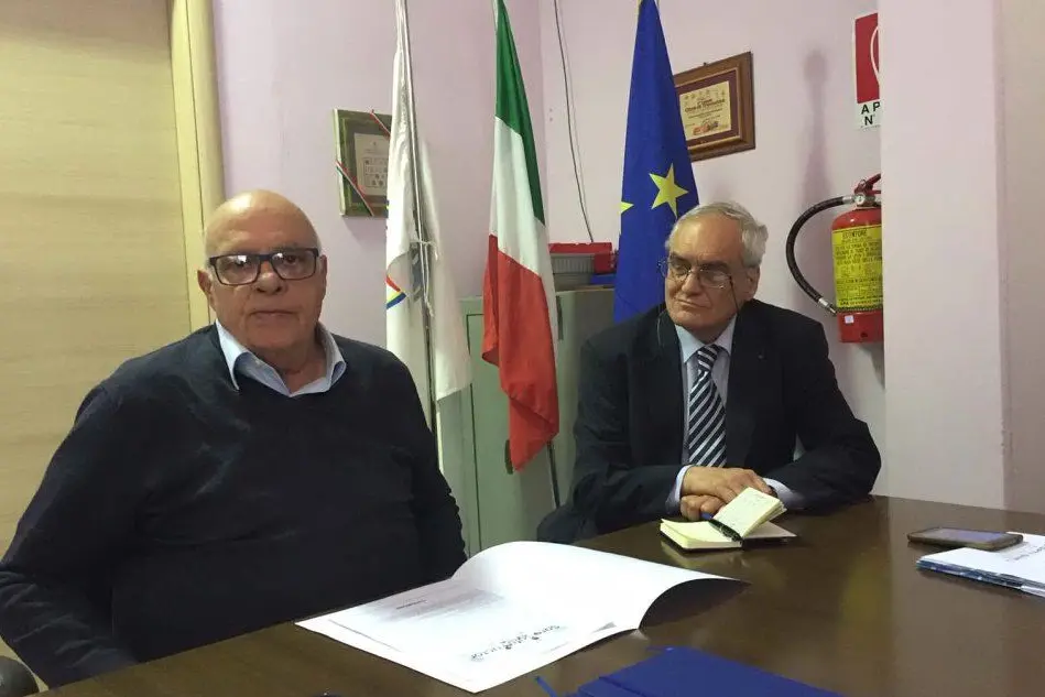 La conferenza stampa con Mario Maulu e Alessandro Paita (foto L'Unione Sarda - Sanna)