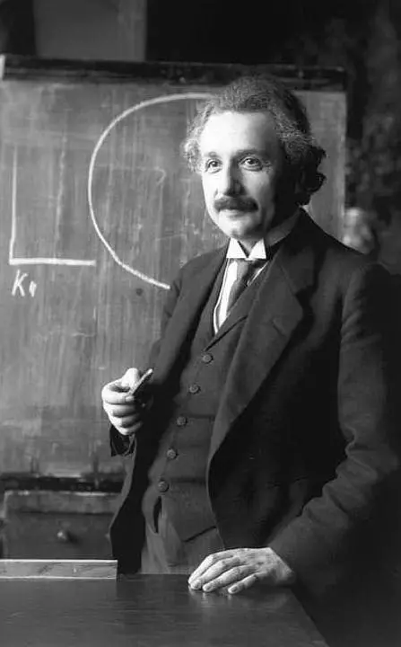 Einstein durante una lezione (foto Pixabay)