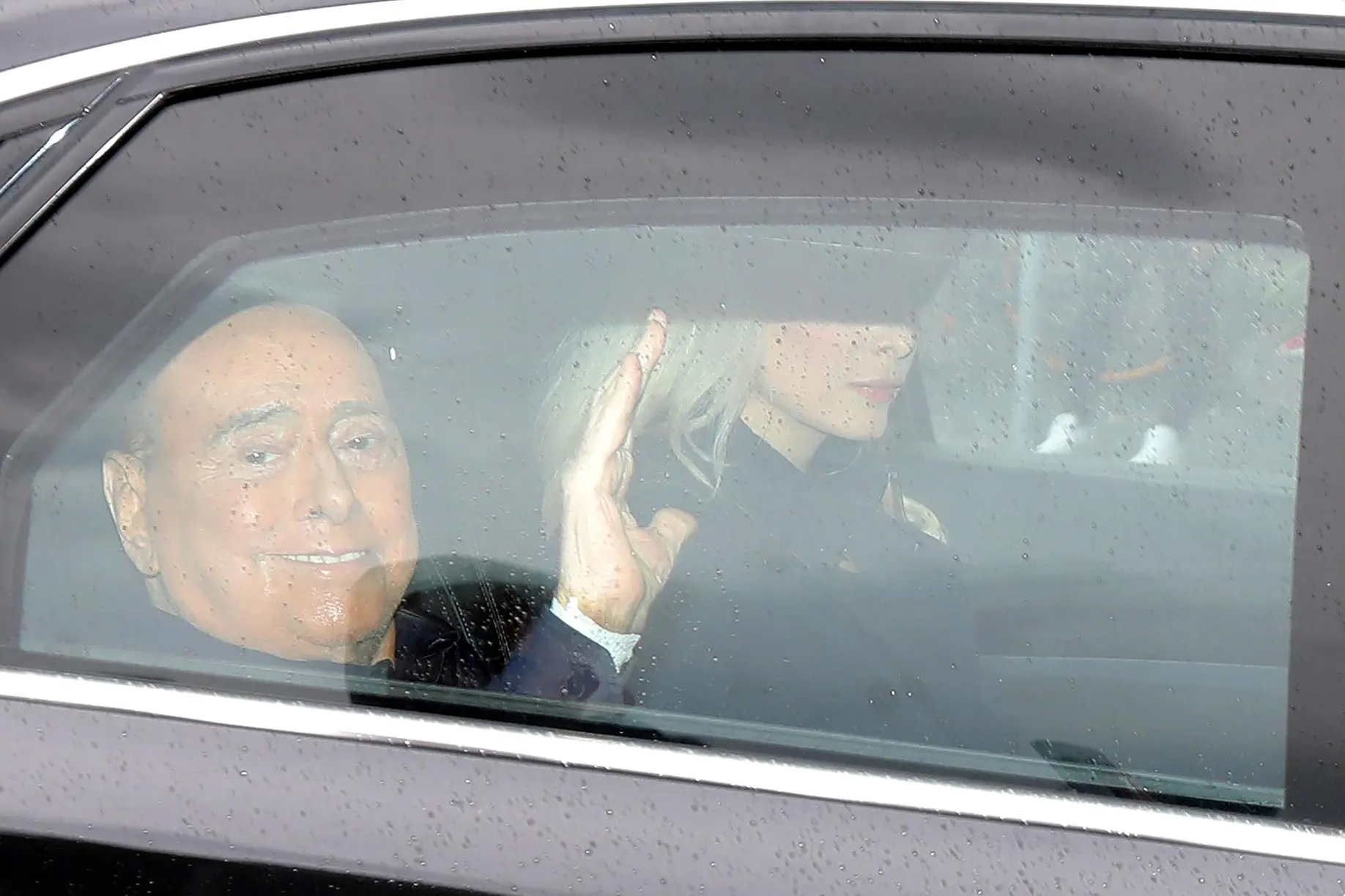 Silvio Berlusconi leaves San Raffaele hospital after a 45-day of hospitalization, Milan, 19 May 2023. ANSA / MATTEO BAZZI