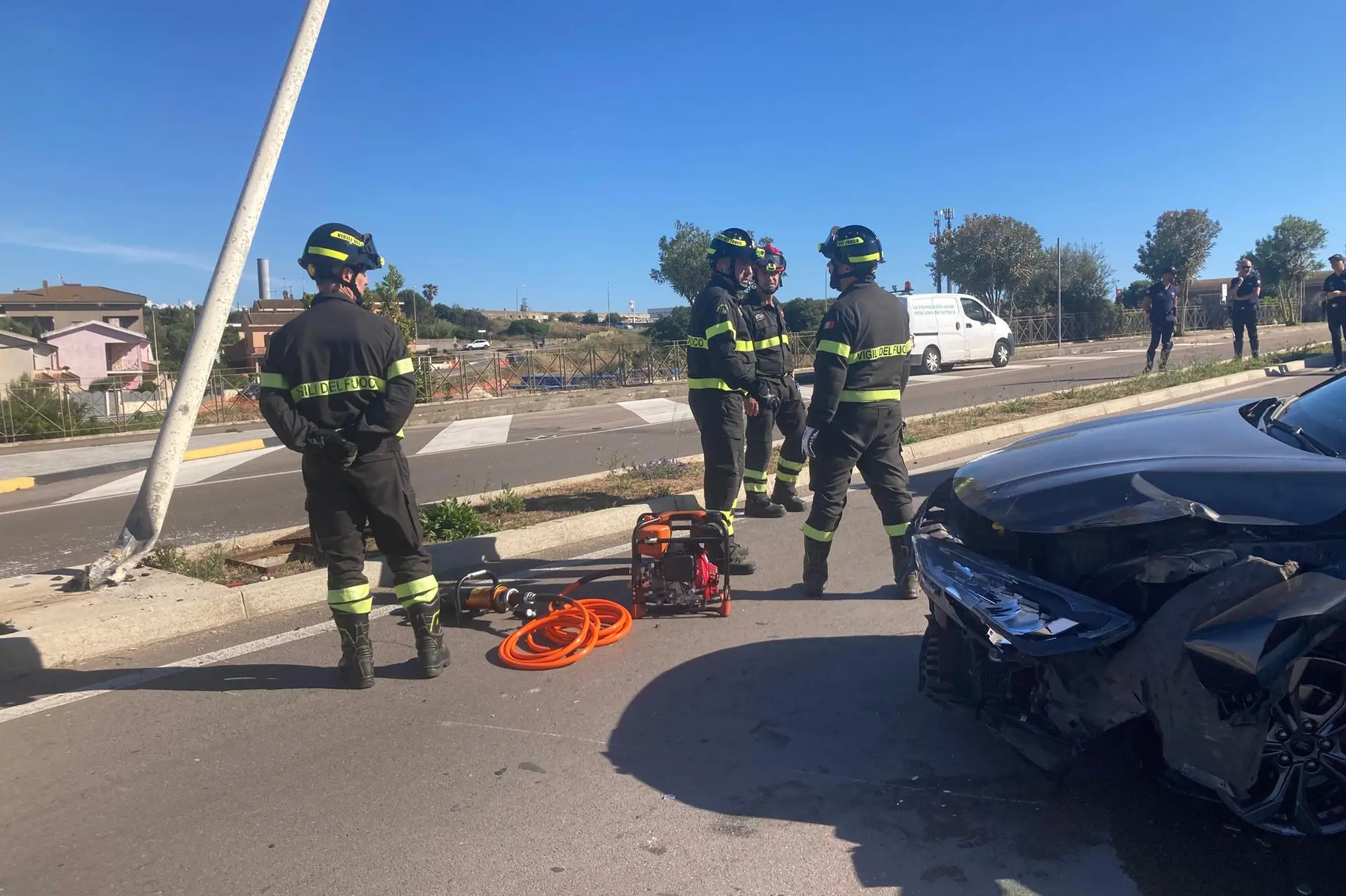 L'incidente a Porto Torres (foto Pala)