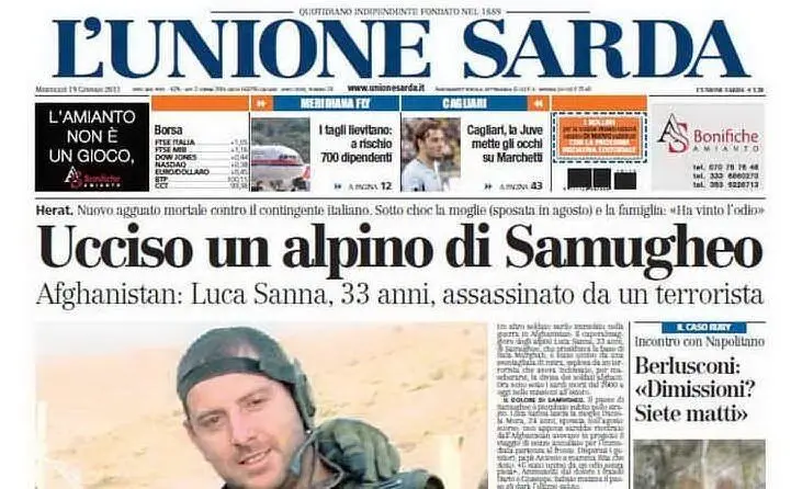 La notizia su L'Unione Sarda