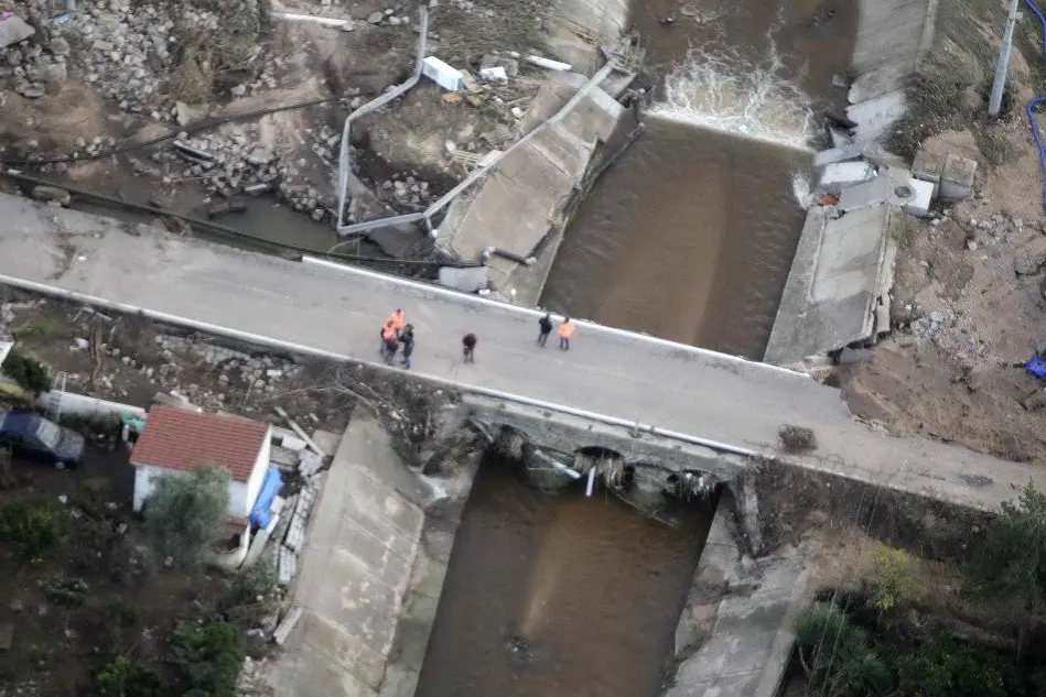 Un'immagine dall'alto: i danni dell'alluvione