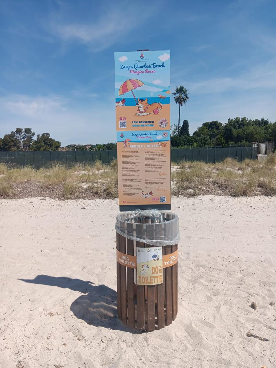 Quartu, sistemati i cartelli nella spiaggia per i cani a Mar