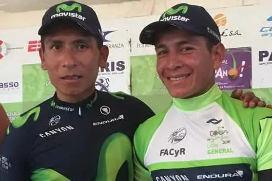 I fratelli Nairo (a sinistra) e Dayer Quintana, colombiani della Movistar