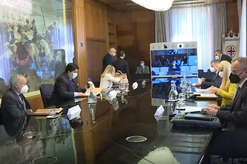 L'incontro a Villa Devoto a Cagliari (foto Regione Sardegna)