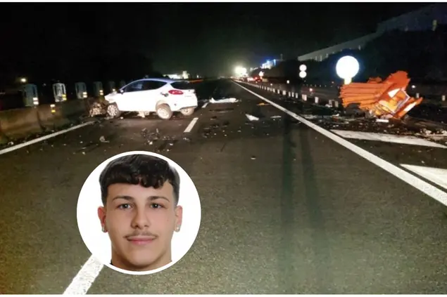 L'incidente, nel riquadro Tommaso Ugas (foto concesse)