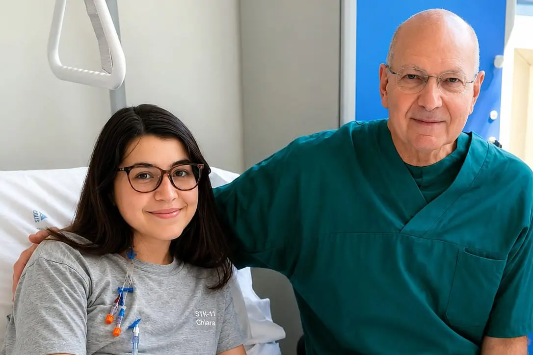 Professor Antonio Macciò e la paziente Chiara Trudu