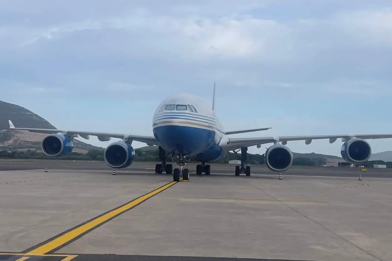 Un jet privato in pista