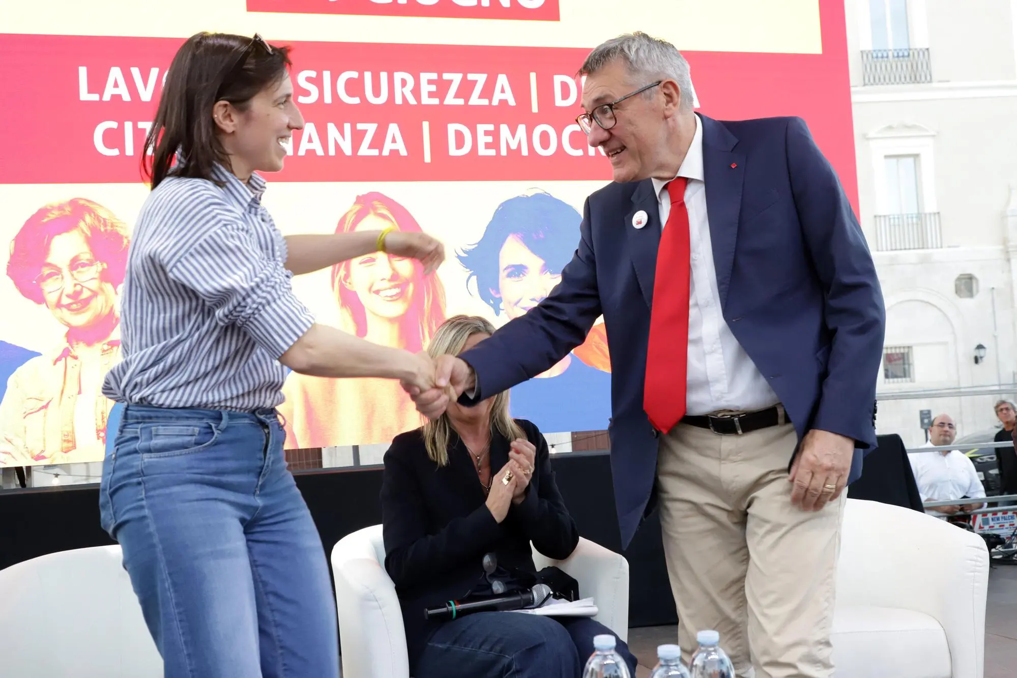 Maurizio Landini e Elly Schlein (Ansa)