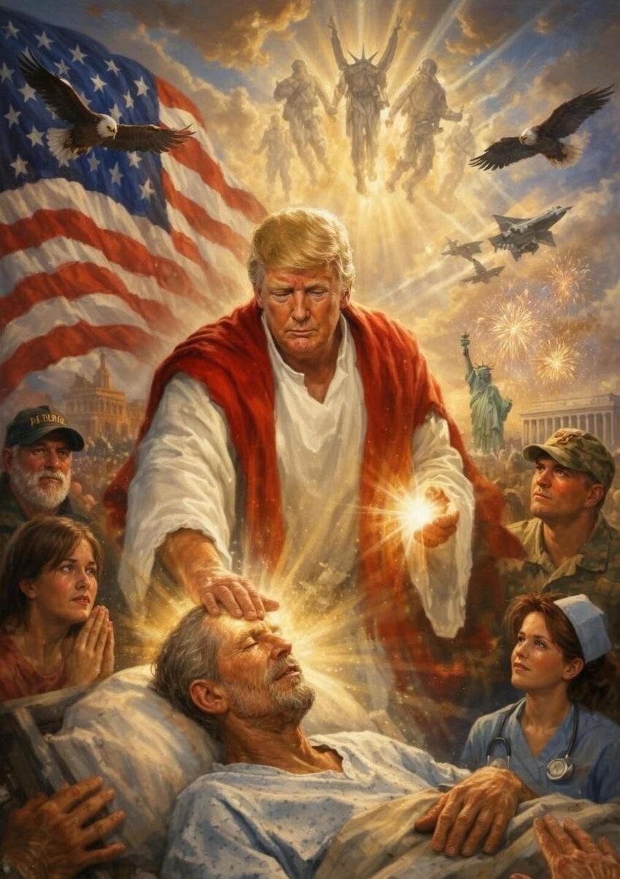 E su Truth il presidente si ritrae come un Gesù guaritore