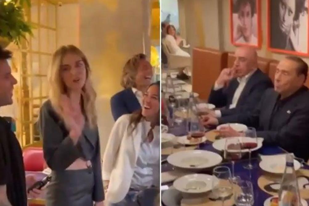 Berlusconi incontra i Ferragnez al ristorante: “Sono più famoso di voi due”