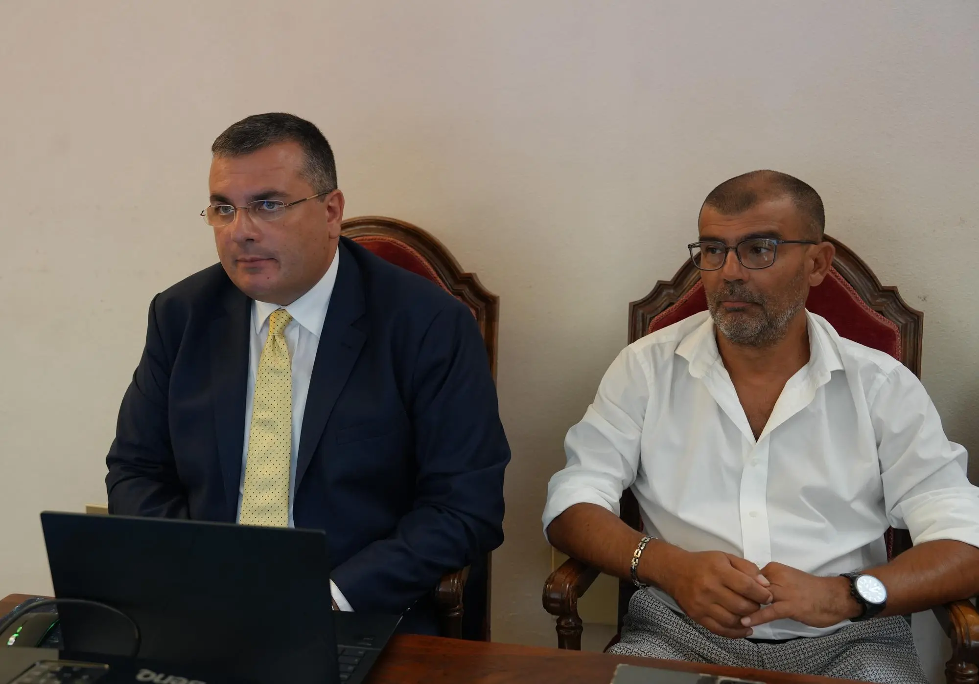 L'assessore Sanna e il rup Canu (Floris)