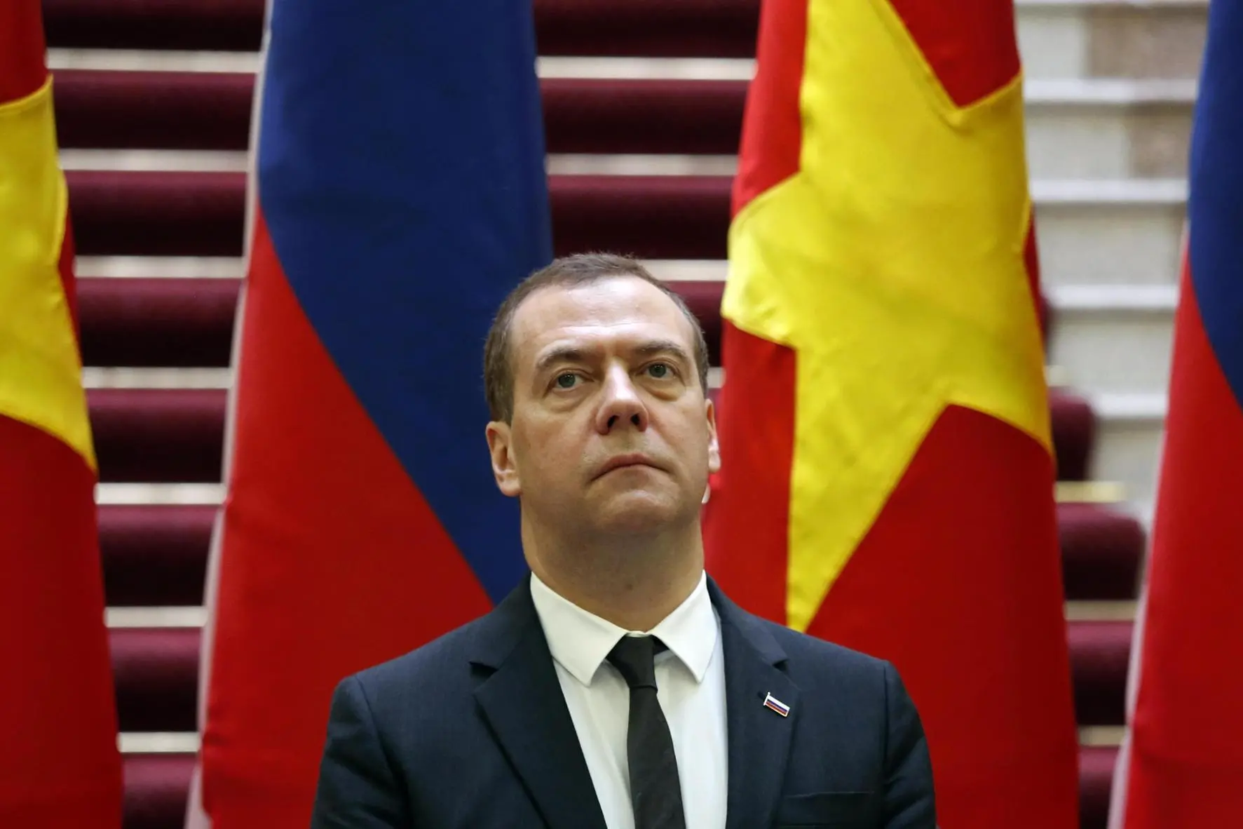 L'ex presidente russo Medvedev (Ansa-Epa)