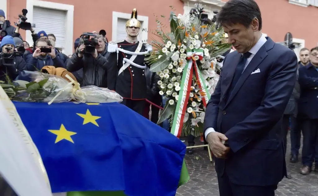 Ai funerali di Antonio Megalizzi, il 29enne rimasto ucciso negli attacchi di Strasburgo
