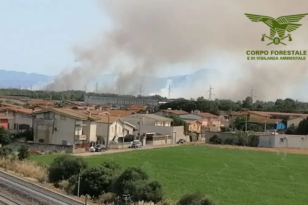 L'incendio a Serramanna