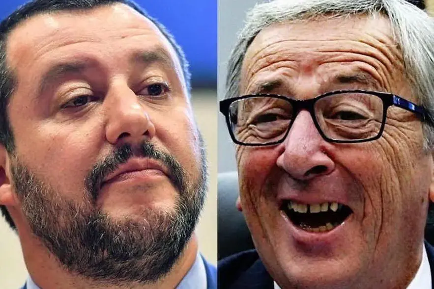 Salvini e Juncker (foto dal Twitter del vice premier)
